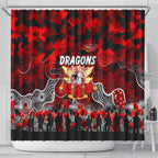Dragons ANZAC Day Shower Curtain Australian Army - Lest We Forget