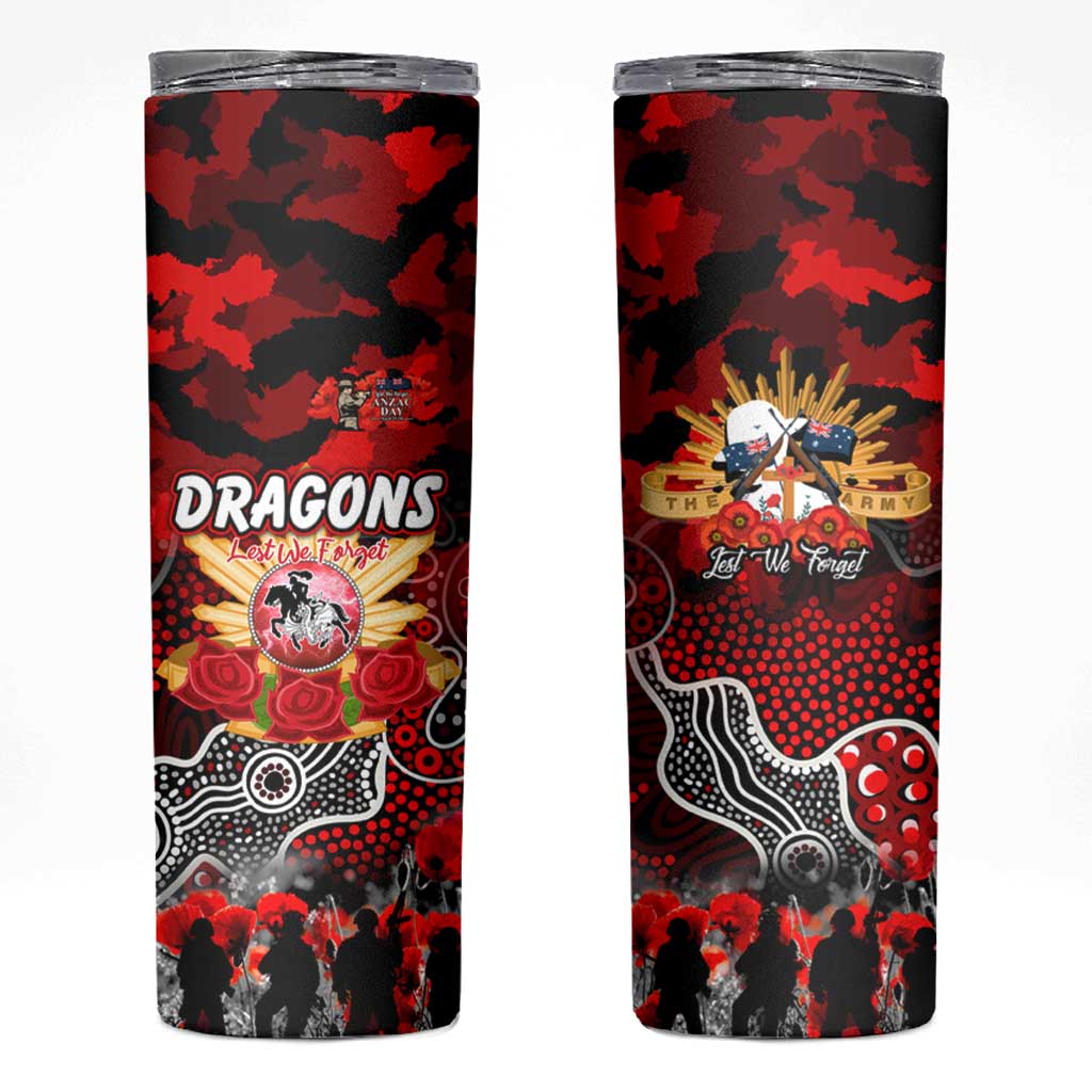 Personalized Dragons ANZAC Day Skinny Tumbler Australian Army - Lest We Forget