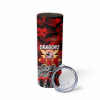 Personalized Dragons ANZAC Day Skinny Tumbler Australian Army - Lest We Forget