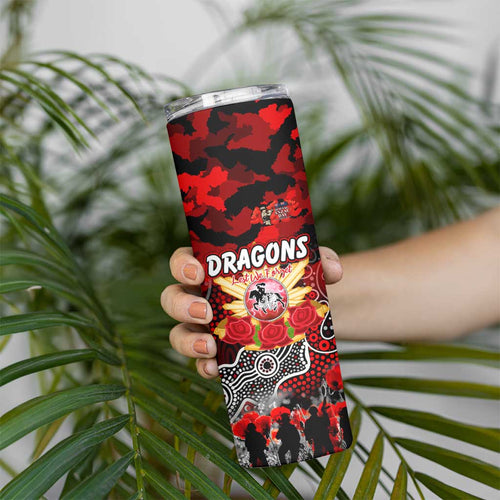 Personalized Dragons ANZAC Day Skinny Tumbler Australian Army - Lest We Forget