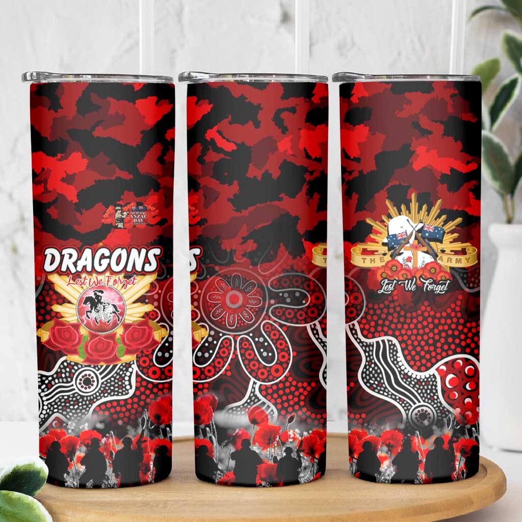 Personalized Dragons ANZAC Day Skinny Tumbler Australian Army - Lest We Forget