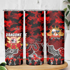 Personalized Dragons ANZAC Day Skinny Tumbler Australian Army - Lest We Forget