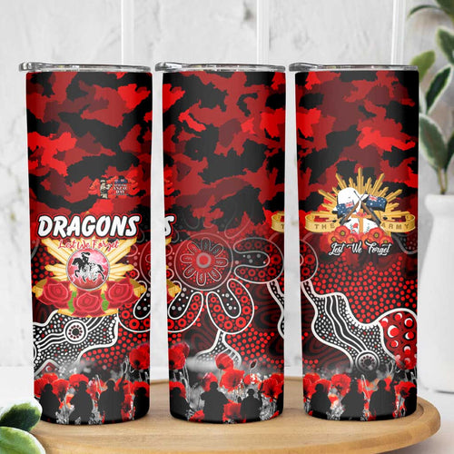 Personalized Dragons ANZAC Day Skinny Tumbler Australian Army - Lest We Forget