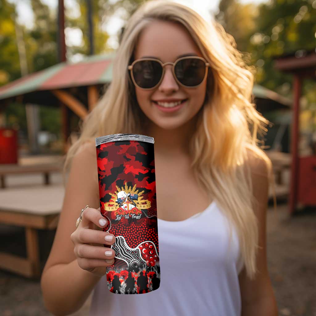 Personalized Dragons ANZAC Day Skinny Tumbler Australian Army - Lest We Forget