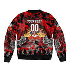 Personalized Dragons ANZAC Day Sleeve Zip Bomber Jacket Australian Army - Lest We Forget