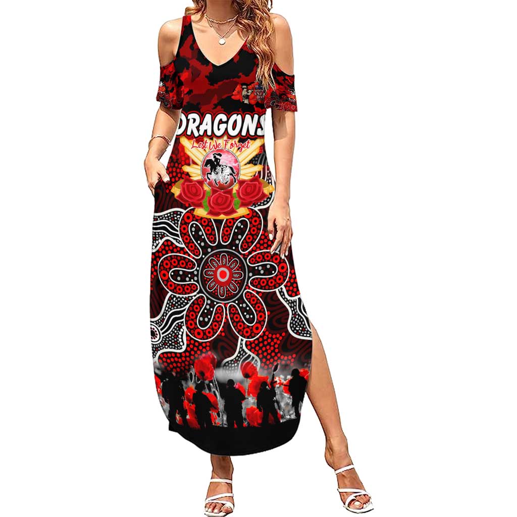 Personalized Dragons ANZAC Day Summer Maxi Dress Australian Army - Lest We Forget