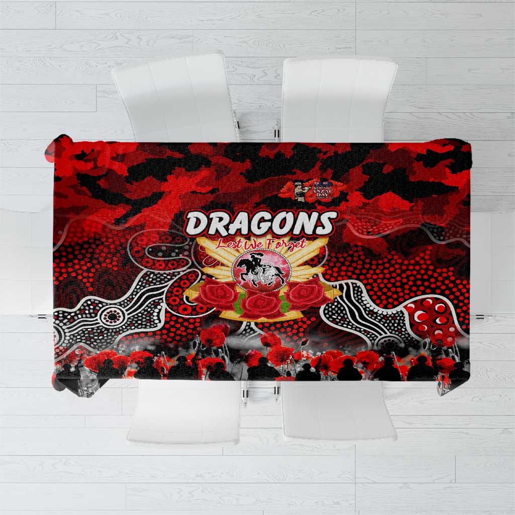 Dragons ANZAC Day Tablecloth Australian Army - Lest We Forget