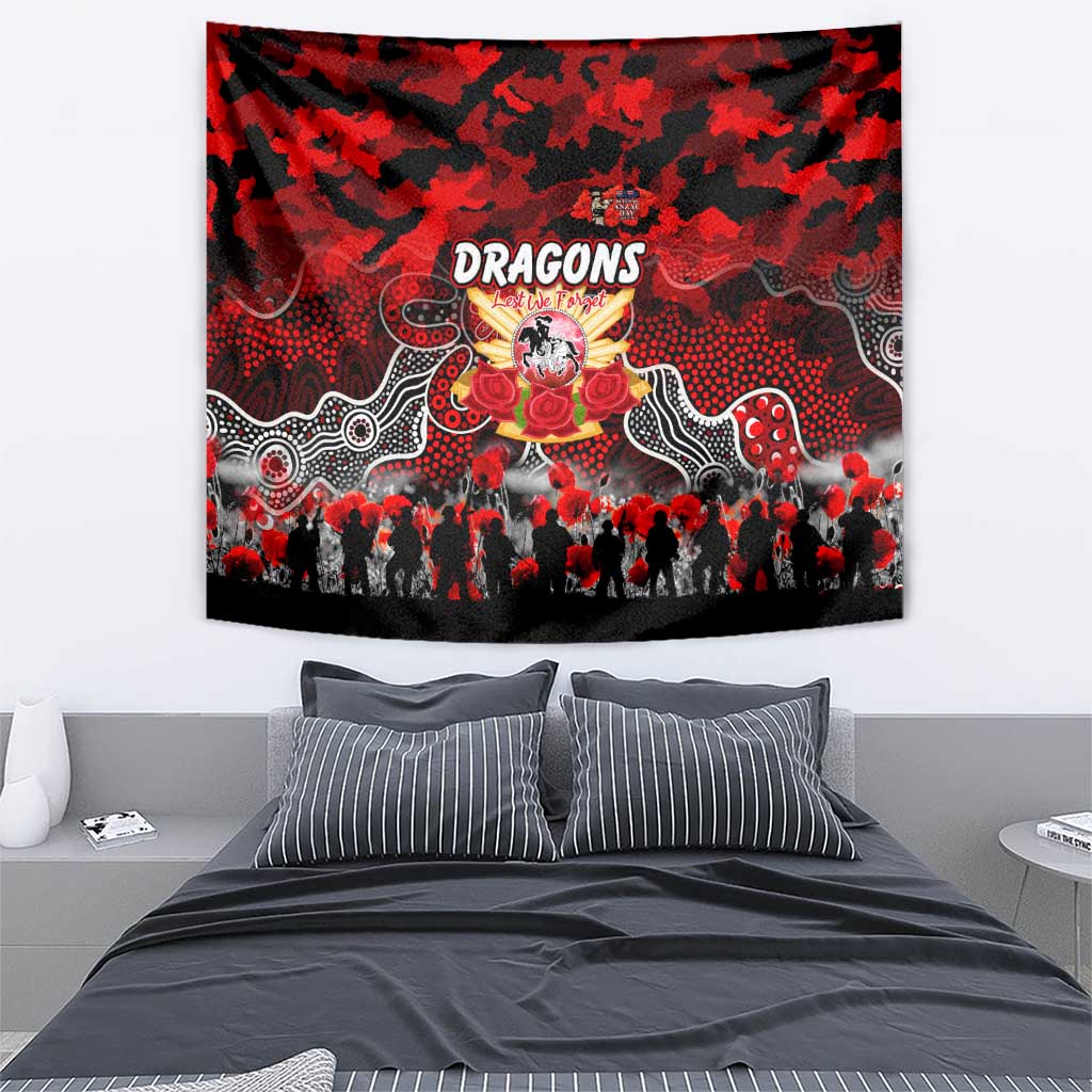 Dragons ANZAC Day Tapestry Australian Army - Lest We Forget