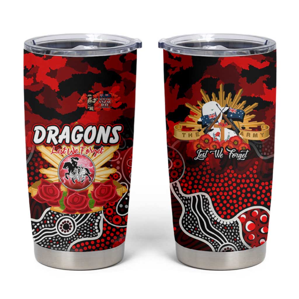 Personalized Dragons ANZAC Day Tumbler Cup Australian Army - Lest We Forget