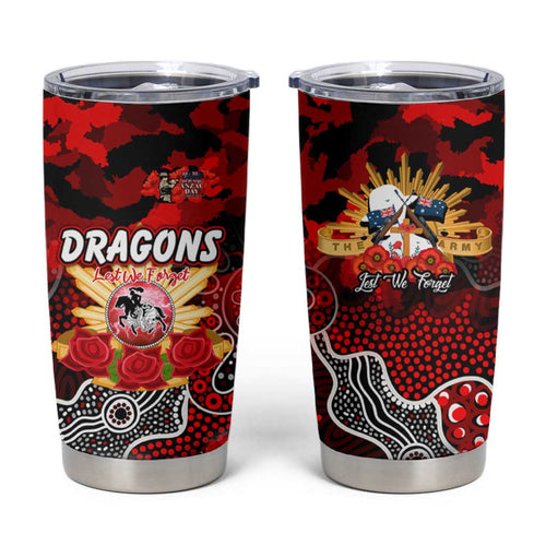 Personalized Dragons ANZAC Day Tumbler Cup Australian Army - Lest We Forget