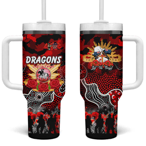 Personalized Dragons ANZAC Day Tumbler With Handle Australian Army - Lest We Forget