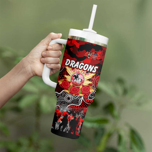 Personalized Dragons ANZAC Day Tumbler With Handle Australian Army - Lest We Forget