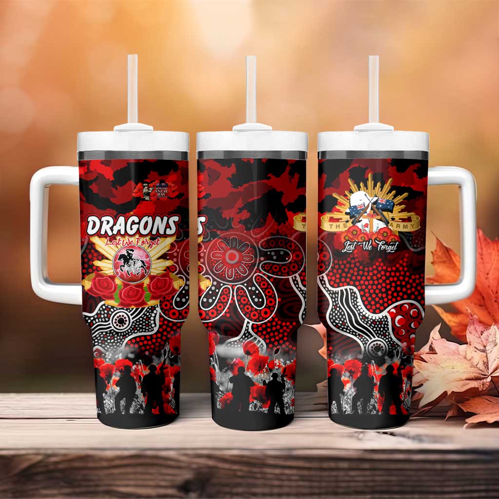 Personalized Dragons ANZAC Day Tumbler With Handle Australian Army - Lest We Forget