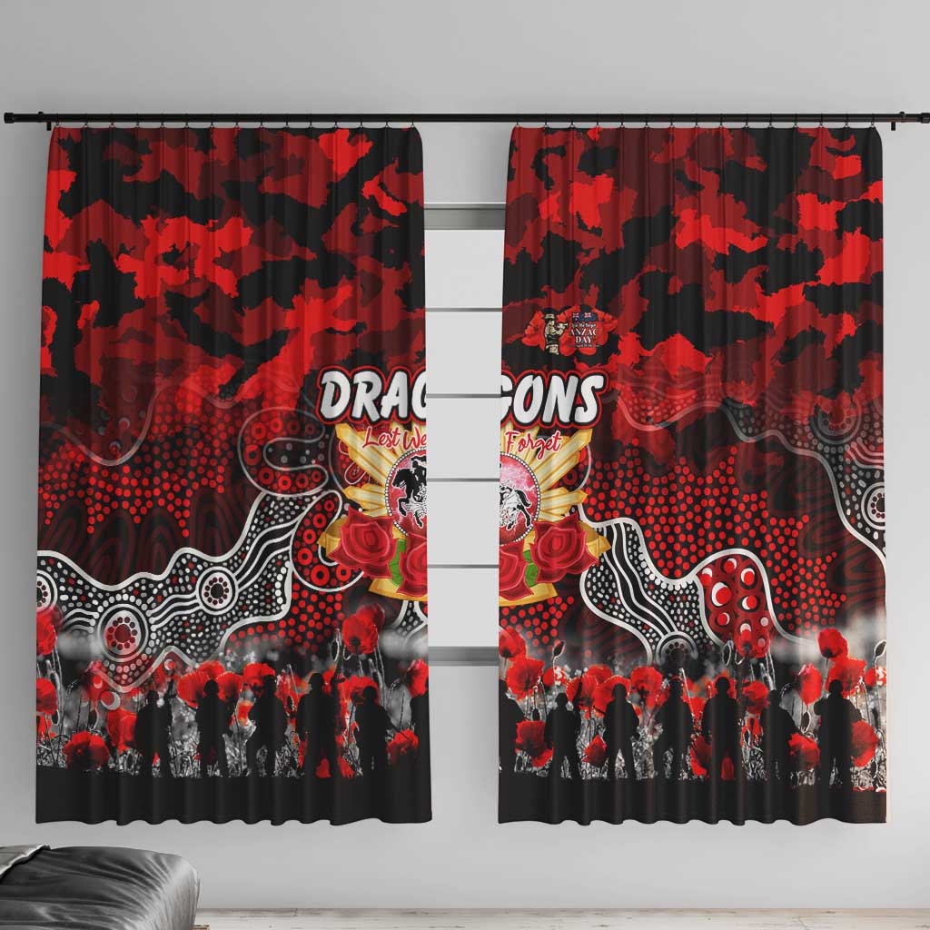 Dragons ANZAC Day Window Curtain Australian Army - Lest We Forget