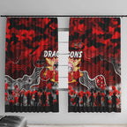Dragons ANZAC Day Window Curtain Australian Army - Lest We Forget