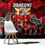 Dragons ANZAC Day Window Curtain Australian Army - Lest We Forget