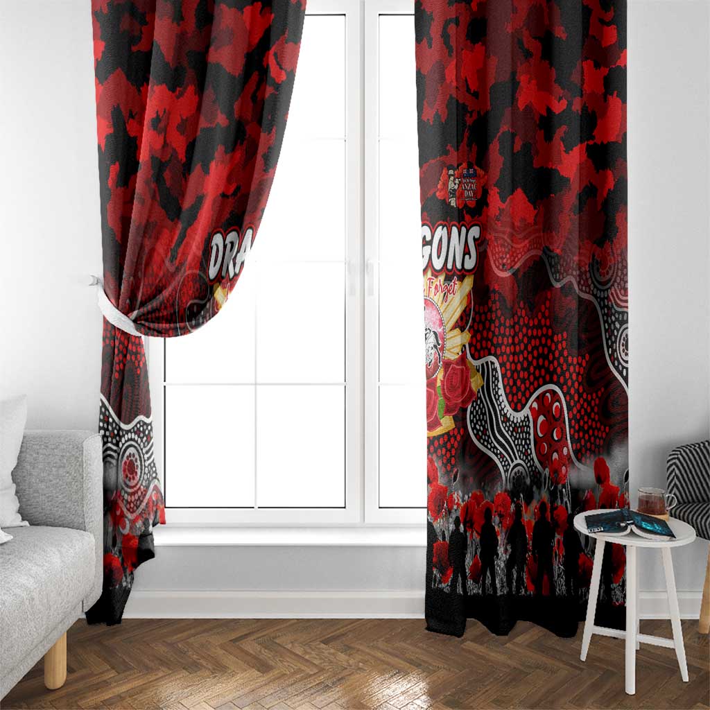 Dragons ANZAC Day Window Curtain Australian Army - Lest We Forget