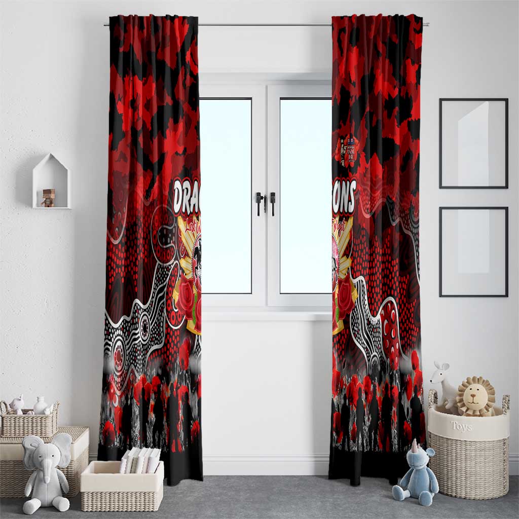 Dragons ANZAC Day Window Curtain Australian Army - Lest We Forget