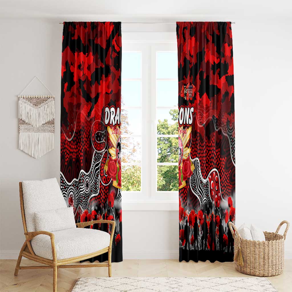 Dragons ANZAC Day Window Curtain Australian Army - Lest We Forget