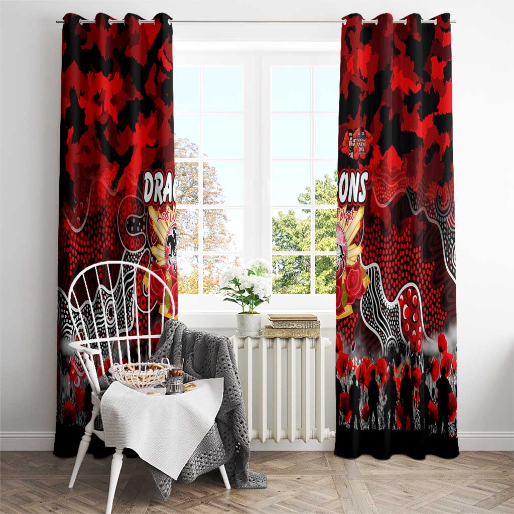 Dragons ANZAC Day Window Curtain Australian Army - Lest We Forget