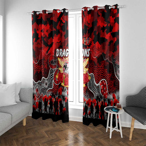Dragons ANZAC Day Window Curtain Australian Army - Lest We Forget