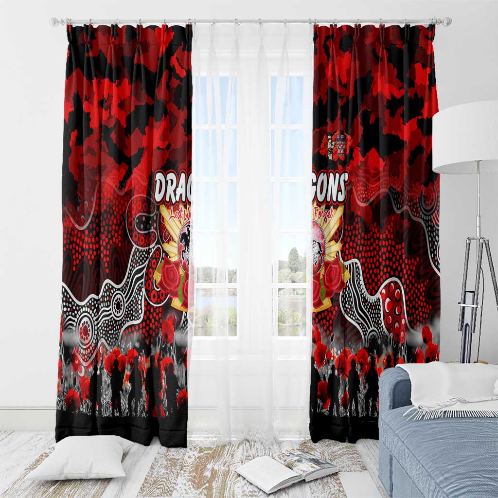 Dragons ANZAC Day Window Curtain Australian Army - Lest We Forget