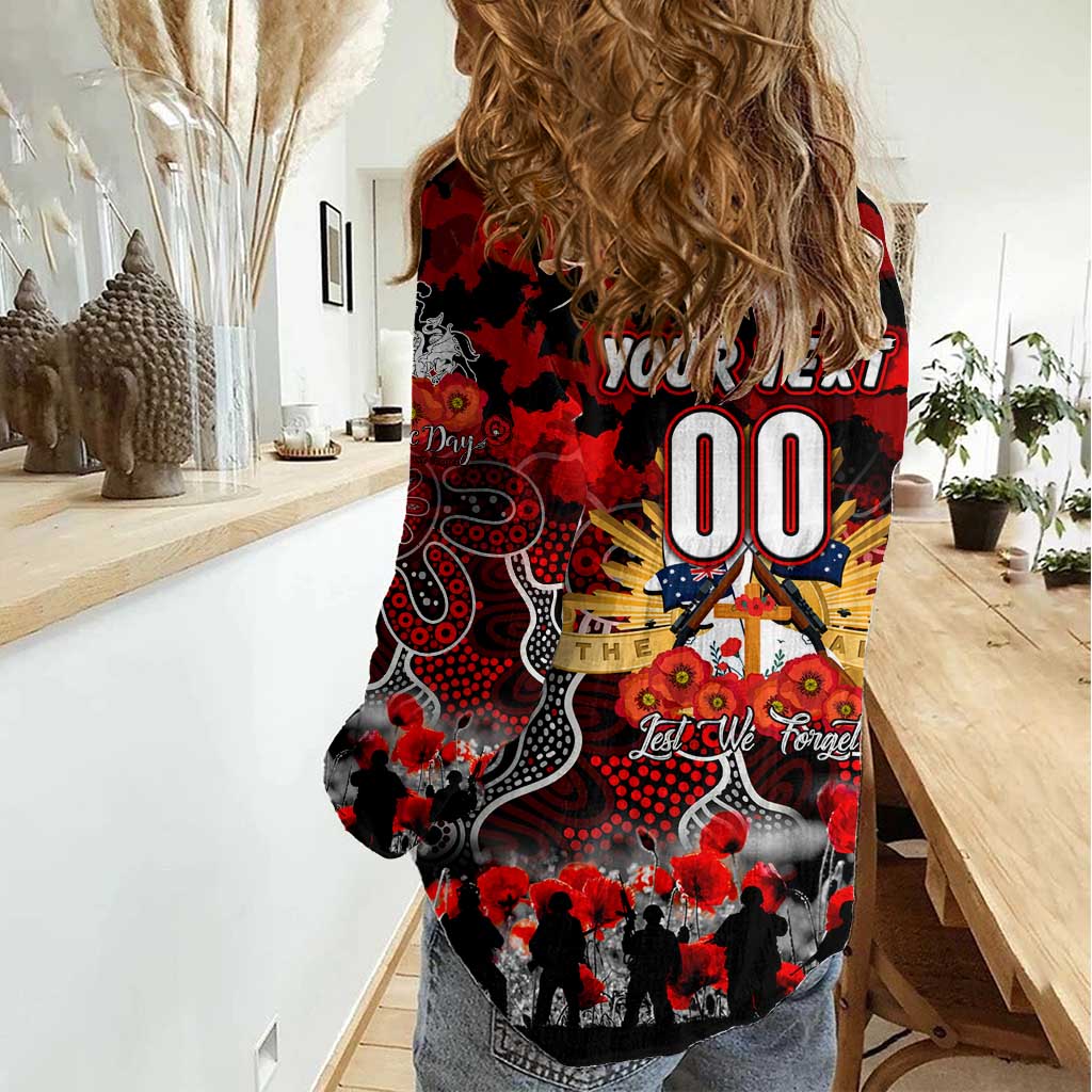 Personalized Dragons ANZAC Day Women Casual Shirt Australian Army - Lest We Forget