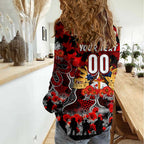 Personalized Dragons ANZAC Day Women Casual Shirt Australian Army - Lest We Forget