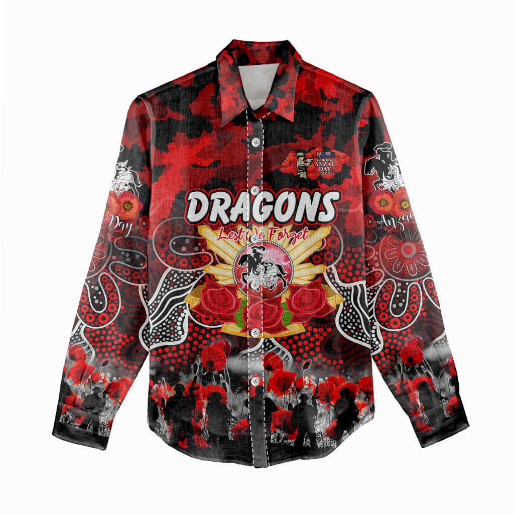 Personalized Dragons ANZAC Day Women Casual Shirt Australian Army - Lest We Forget