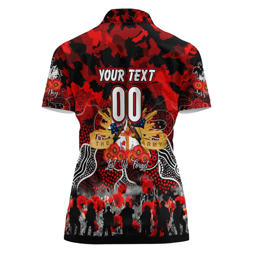 Personalized Dragons ANZAC Day Women Polo Shirt Australian Army - Lest We Forget