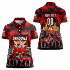 Personalized Dragons ANZAC Day Women Polo Shirt Australian Army - Lest We Forget