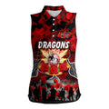 Personalized Dragons ANZAC Day Women Sleeveless Polo Shirt Australian Army - Lest We Forget