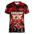 Personalized Dragons ANZAC Day Women V-Neck T-Shirt Australian Army - Lest We Forget