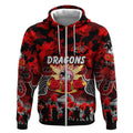 Personalized Dragons ANZAC Day Zip Hoodie Australian Army - Lest We Forget