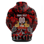 Personalized Dragons ANZAC Day Zip Hoodie Australian Army - Lest We Forget