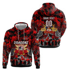 Personalized Dragons ANZAC Day Zip Hoodie Australian Army - Lest We Forget