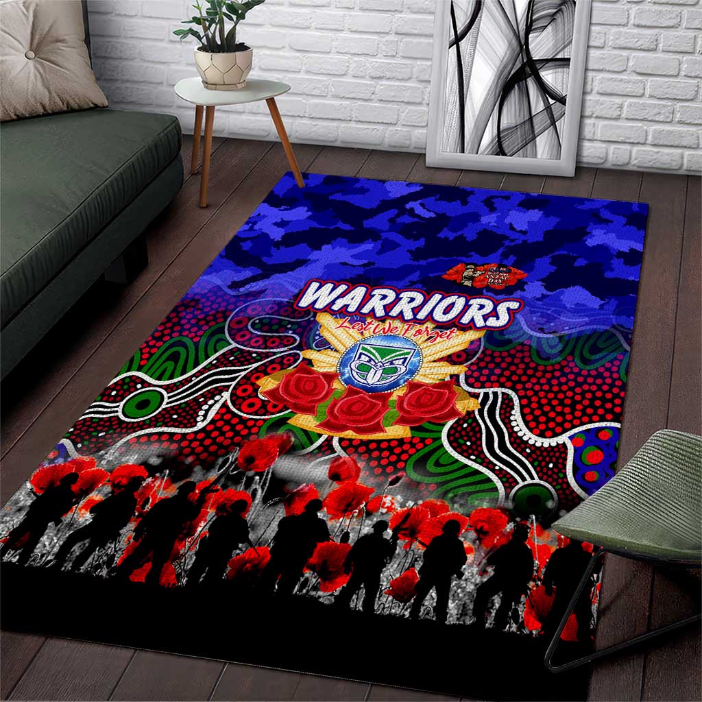 Warriors ANZAC Day Area Rug Australian Army - Lest We Forget