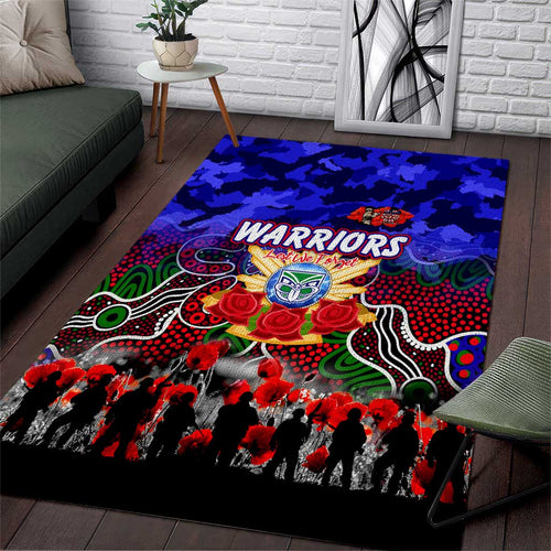 Warriors ANZAC Day Area Rug Australian Army - Lest We Forget
