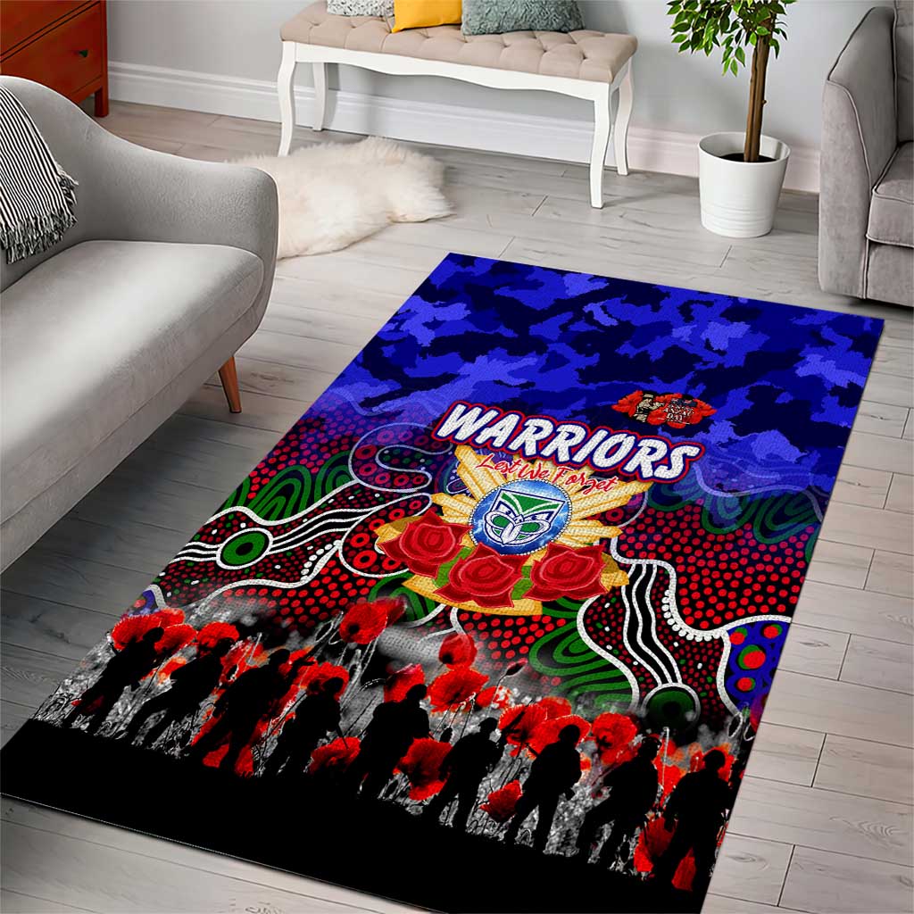 Warriors ANZAC Day Area Rug Australian Army - Lest We Forget