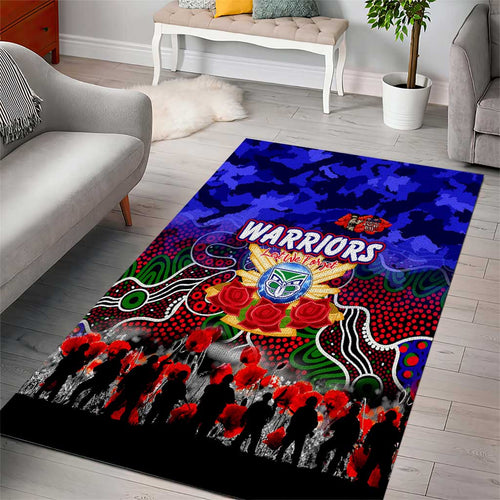 Warriors ANZAC Day Area Rug Australian Army - Lest We Forget