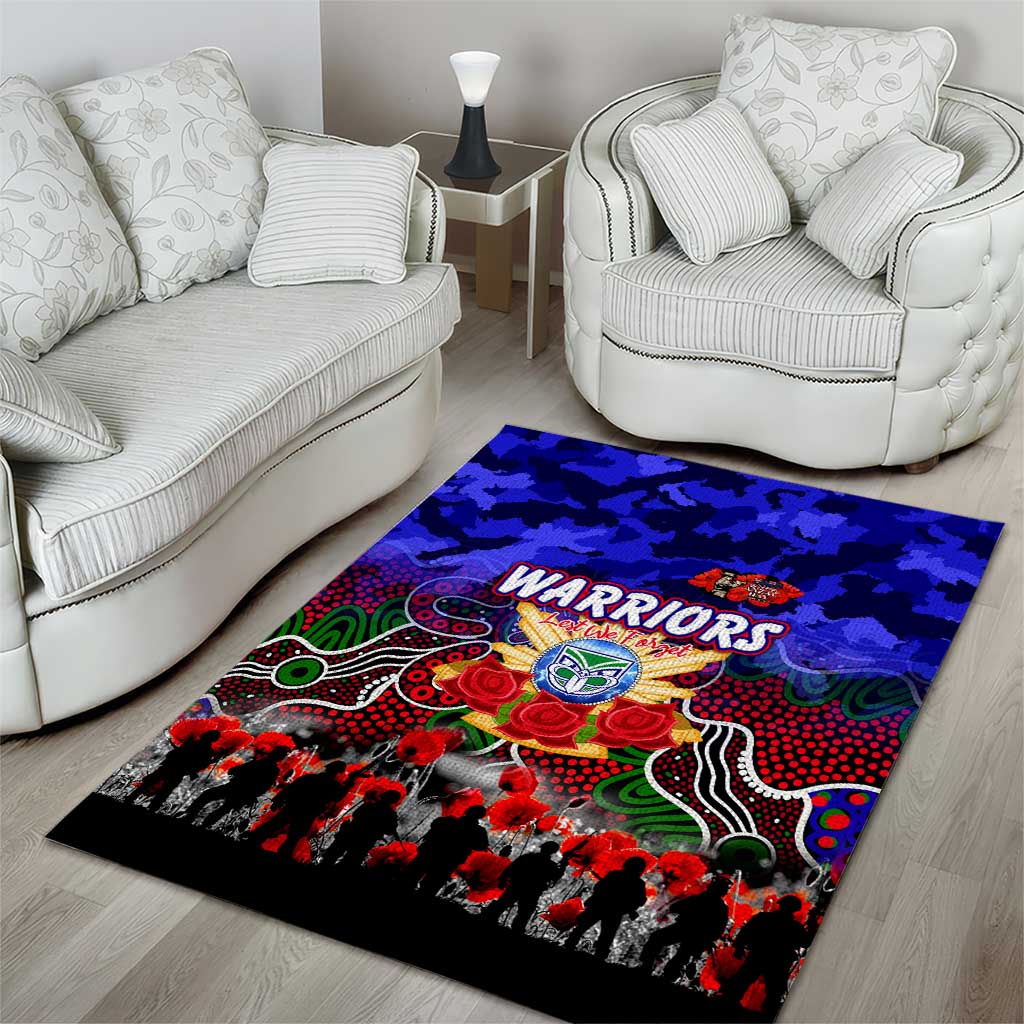 Warriors ANZAC Day Area Rug Australian Army - Lest We Forget