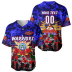 Personalized Warriors ANZAC Day Baseball Jersey Australian Army - Lest We Forget