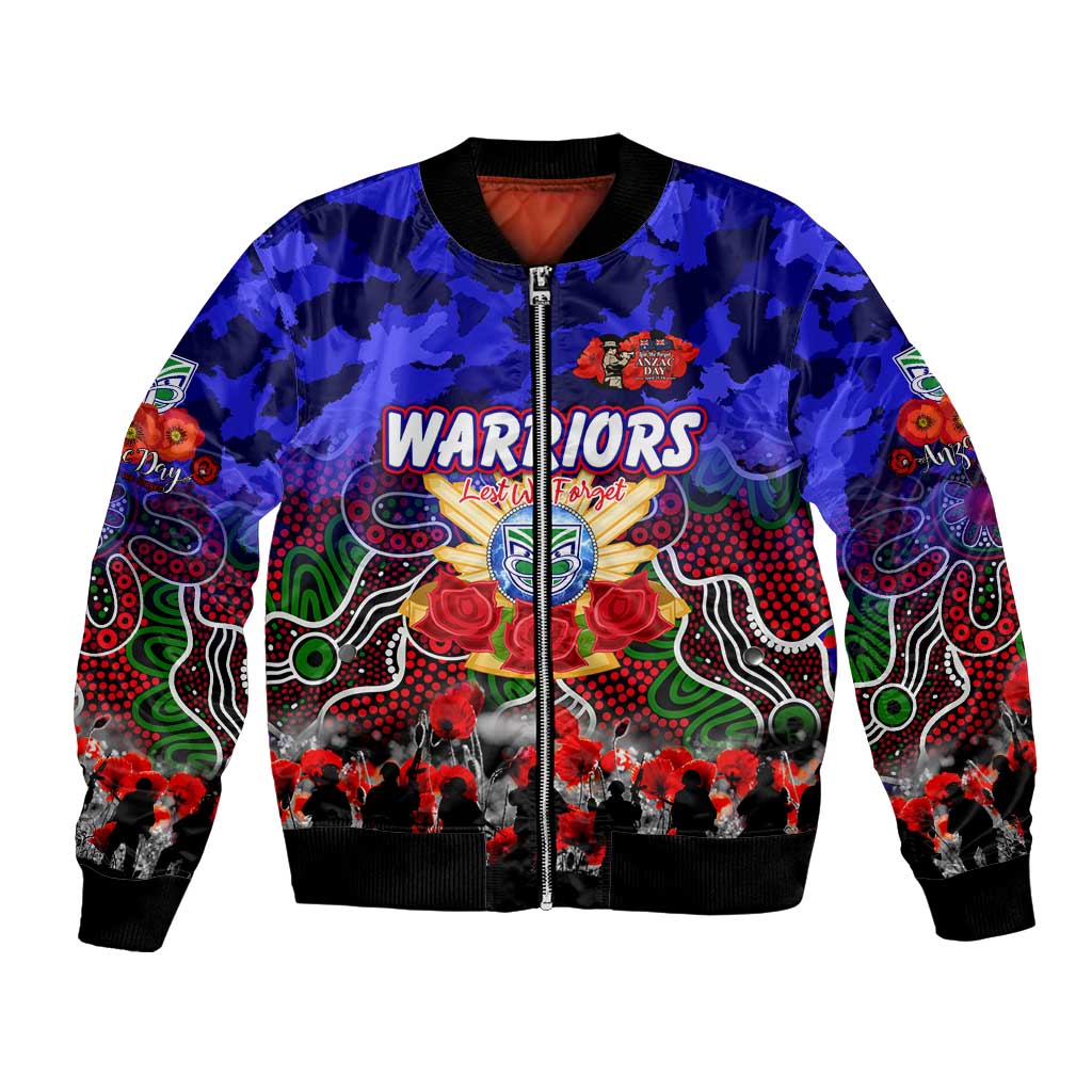 Personalized Warriors ANZAC Day Bomber Jacket Australian Army - Lest We Forget