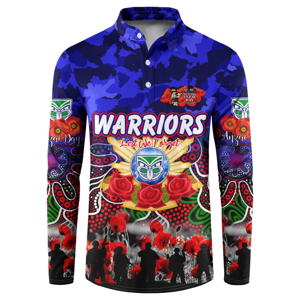 Personalized Warriors ANZAC Day Button Sweatshirt Australian Army - Lest We Forget
