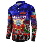 Personalized Warriors ANZAC Day Button Sweatshirt Australian Army - Lest We Forget
