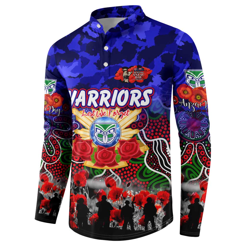 Personalized Warriors ANZAC Day Button Sweatshirt Australian Army - Lest We Forget