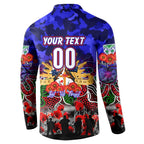 Personalized Warriors ANZAC Day Button Sweatshirt Australian Army - Lest We Forget