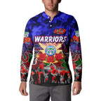 Personalized Warriors ANZAC Day Button Sweatshirt Australian Army - Lest We Forget