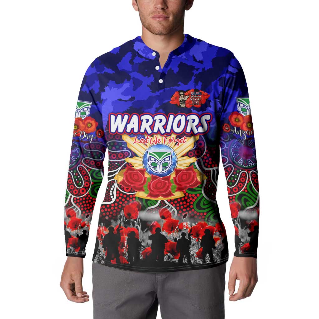 Personalized Warriors ANZAC Day Button Sweatshirt Australian Army - Lest We Forget