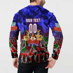 Personalized Warriors ANZAC Day Button Sweatshirt Australian Army - Lest We Forget